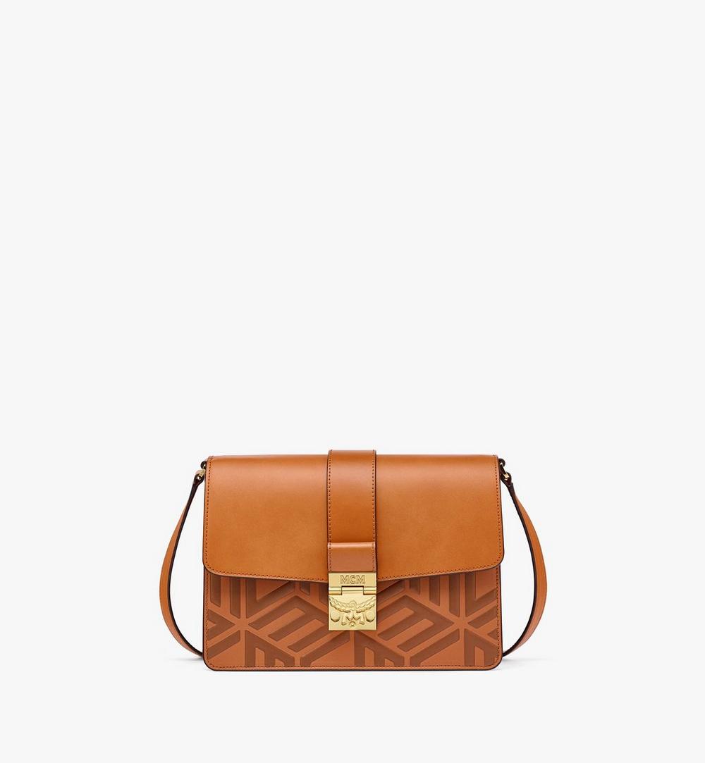 Tracy Shoulder Bag in Cubic Logo Leather 1